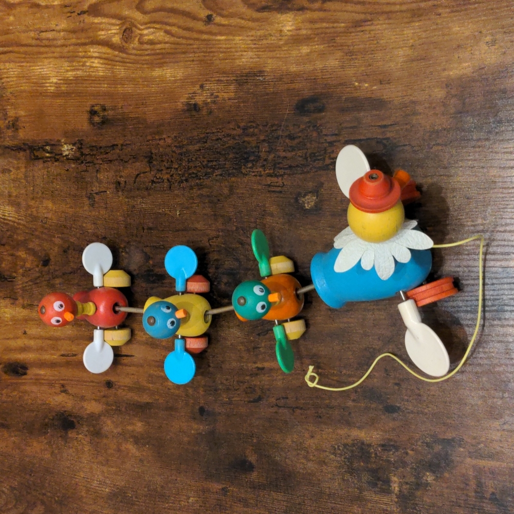 Vintage wood pull toy